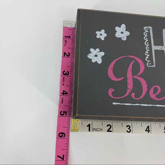 'Hello Beautiful' Distressed Look Box Style Wooden Decor Sign - Picture 11 of 15